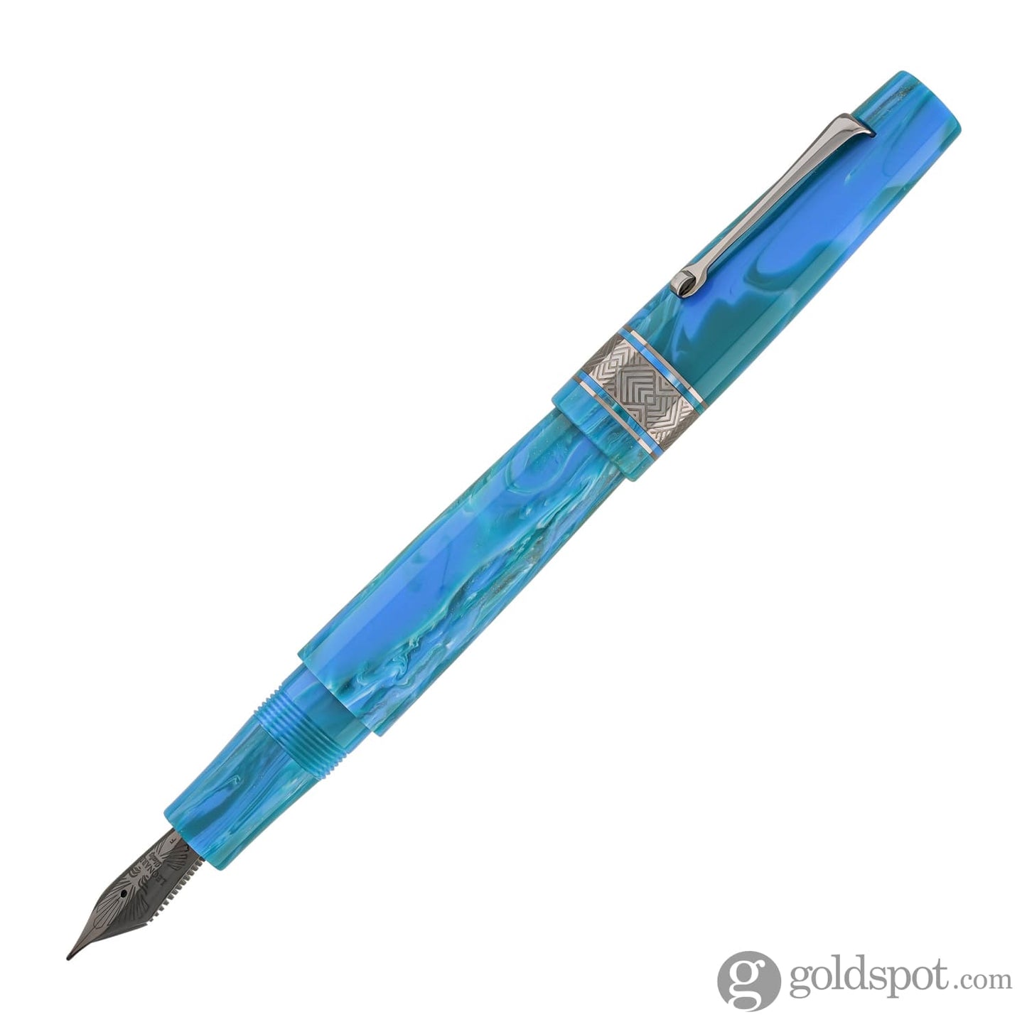 Leonardo Supernova Regular Size Fountain Pen in Star Light Blue with Ruthenium Trim Fountain Pen