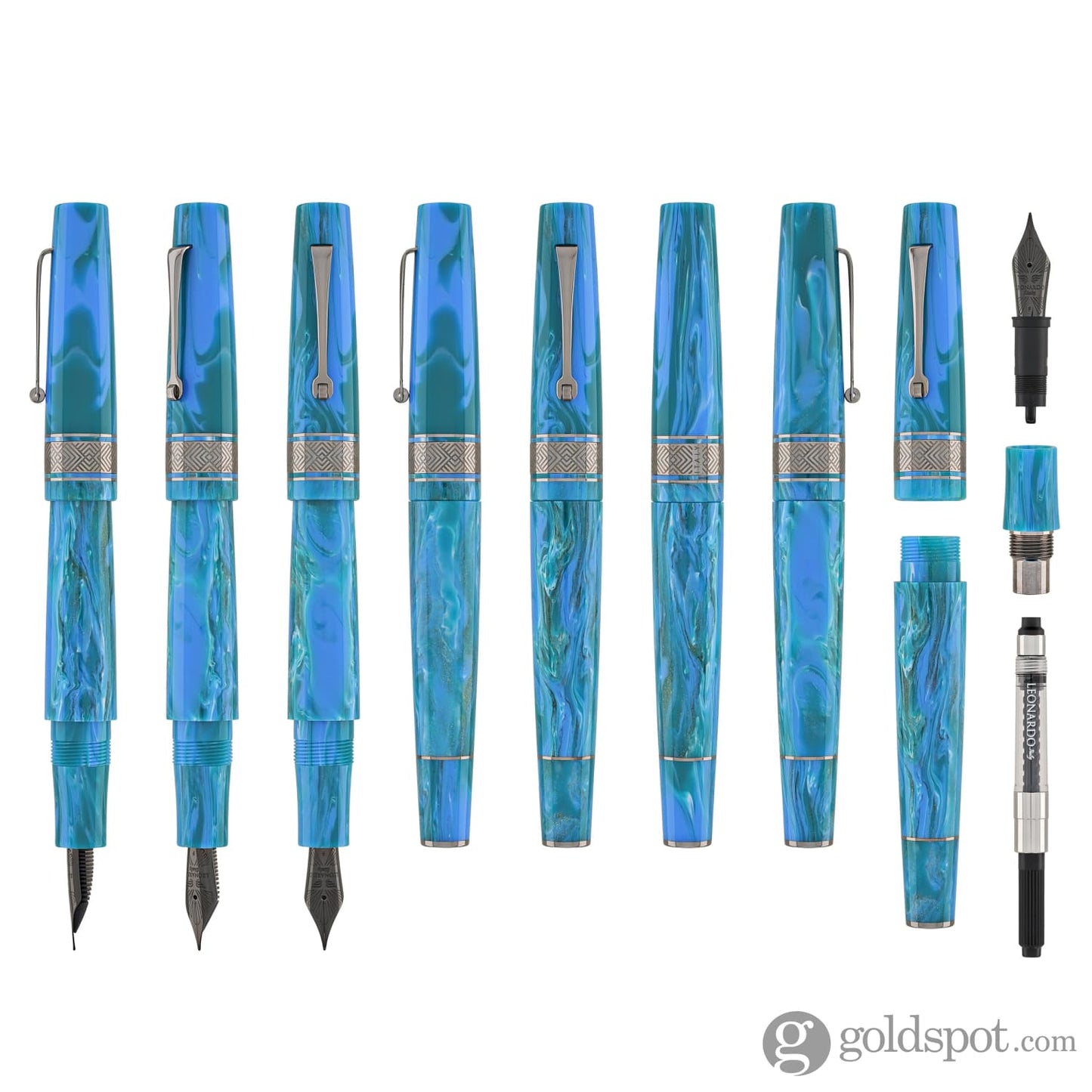 Leonardo Supernova Regular Size Fountain Pen in Star Light Blue with Ruthenium Trim Fountain Pen