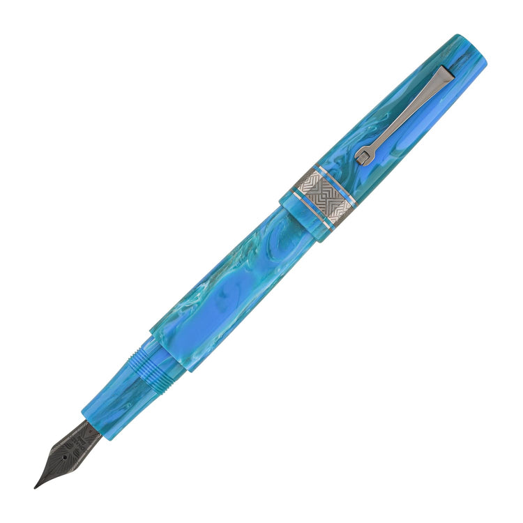 Leonardo Supernova Regular Size Fountain Pen in Star Light Blue with Ruthenium Trim Fountain Pen