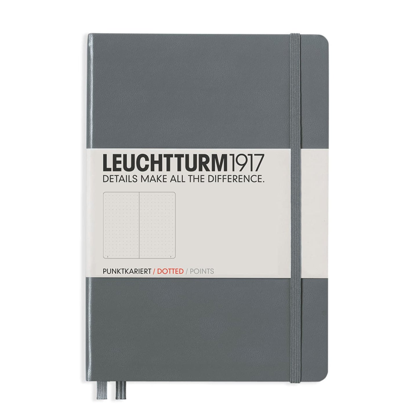 Leuchtturm 1917 Hardcover Dot Grid Notebook in Anthracite - A5 Notebook