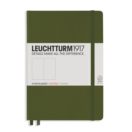 Leuchtturm 1917 Hardcover Dot Grid Notebook in Army Green - A5