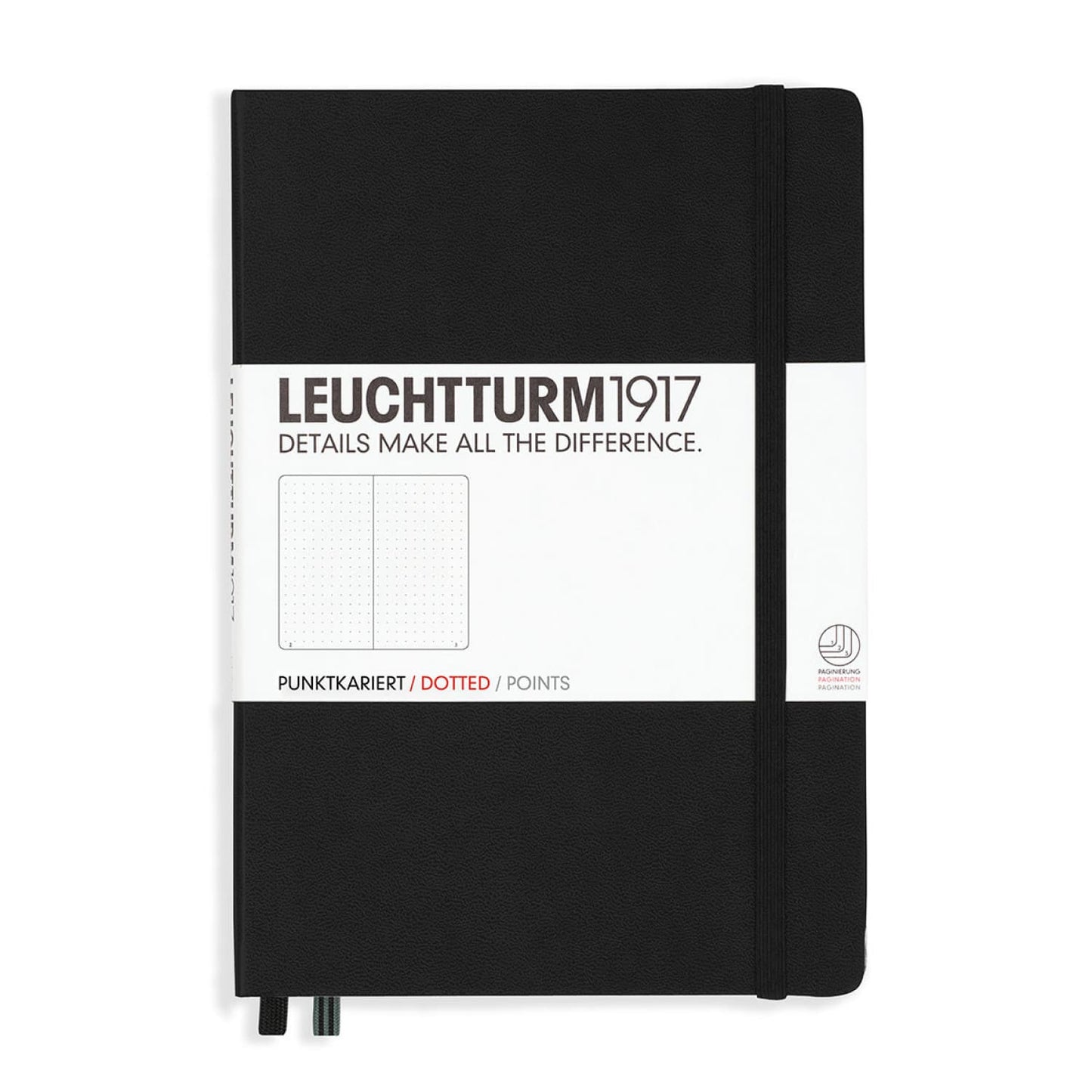 Leuchtturm 1917 Hardcover Dot Grid Notebook in Black - A5 Notebook