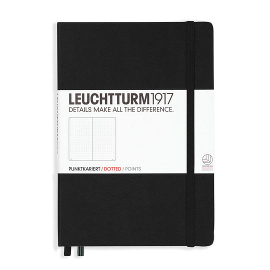 Leuchtturm 1917 Hardcover Dot Grid Notebook in Black - A5