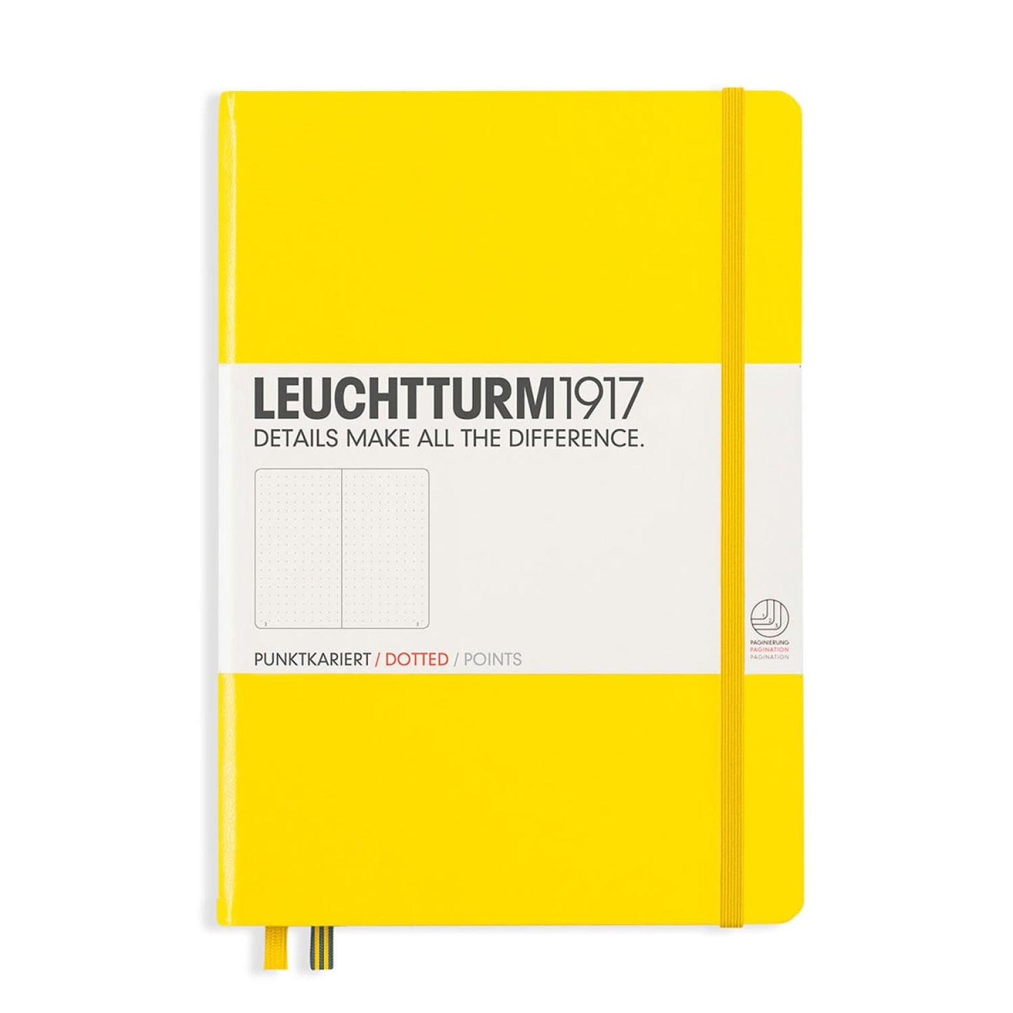 Leuchtturm 1917 Hardcover Dot Grid Notebook in Lemon Yellow - A5 Notebook
