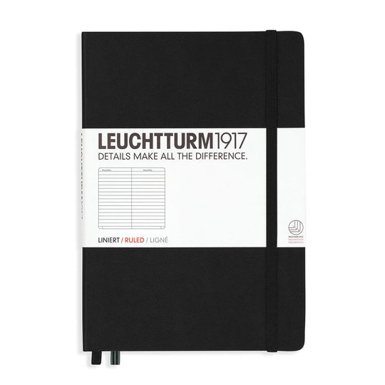 Leuchtturm 1917 Ruled Hardcover Lined Notebook in Black - A5