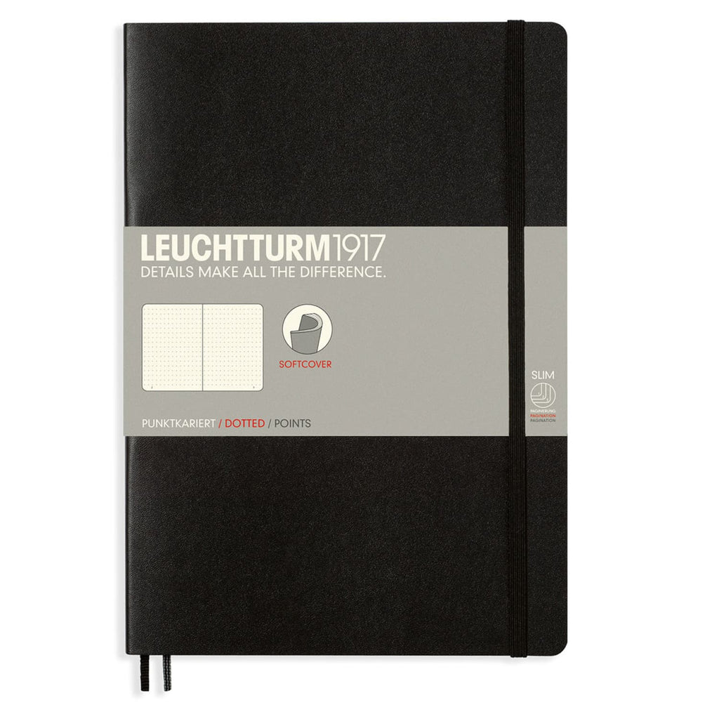 Leuchtturm 1917 Softcover Dot Grid Notebook in Black - A5 Notebook