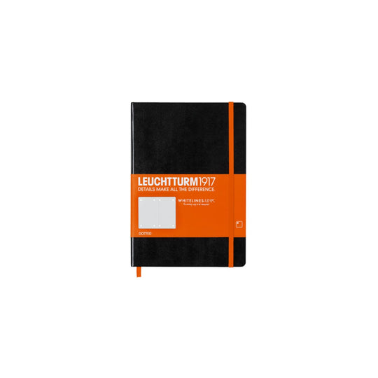 Leuchtturm 1917 Whitelines Link Hardcover Dot Grid Notebook in Black - A5