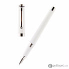 Montegrappa Parola Fountain Pen in White Resin with Chrome Trim - Broad Point Fountain Pen