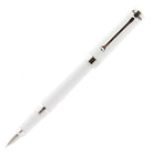 Montegrappa Parola Fountain Pen in White Resin with Chrome Trim - Broad Point Fountain Pen