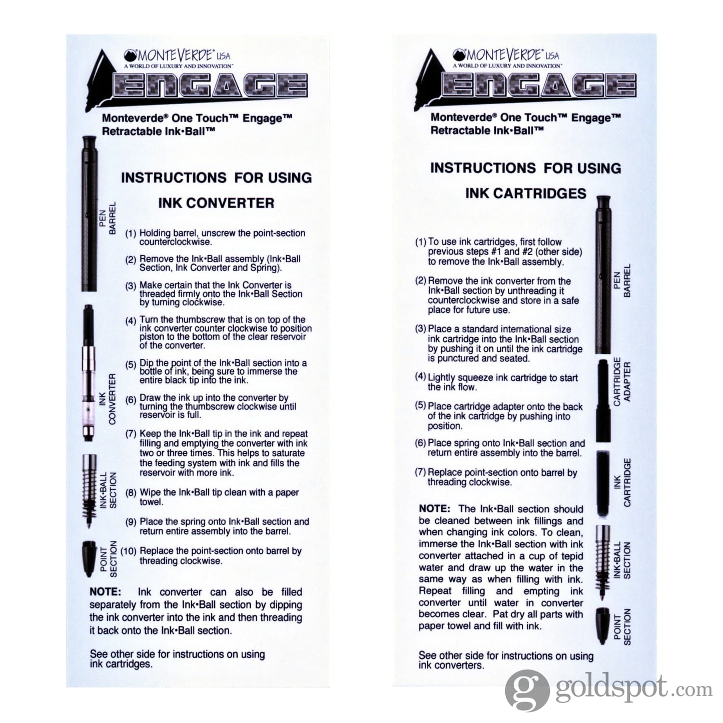 Monteverde Engage One Touch Ink Ball Pen in Clear Demonstrator Rollerball Pen