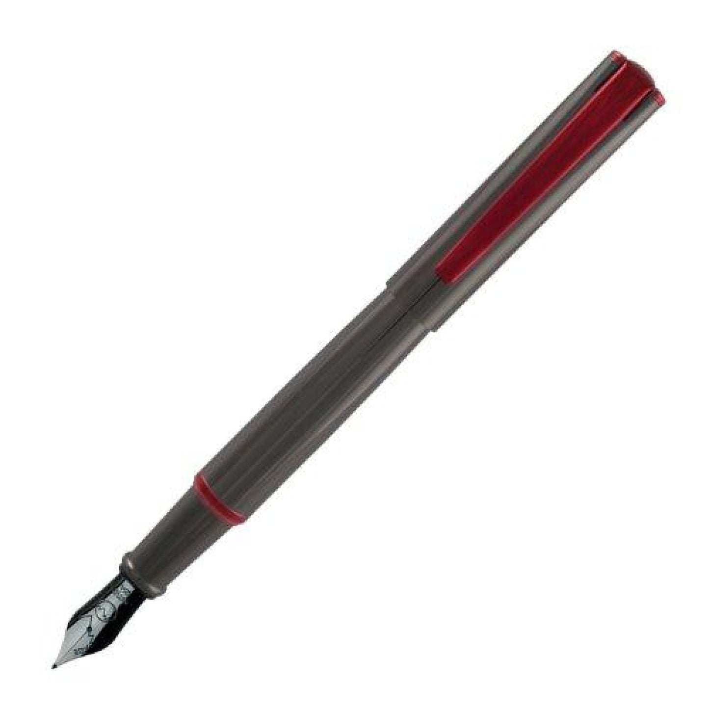 Monteverde Impressa Fountain Pen in Gunmetal with Red Trim Fountain Pen