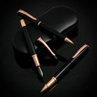 Monteverde Impressa Rollerball Pen in Black with Rose Gold Trim Rollerball Pen