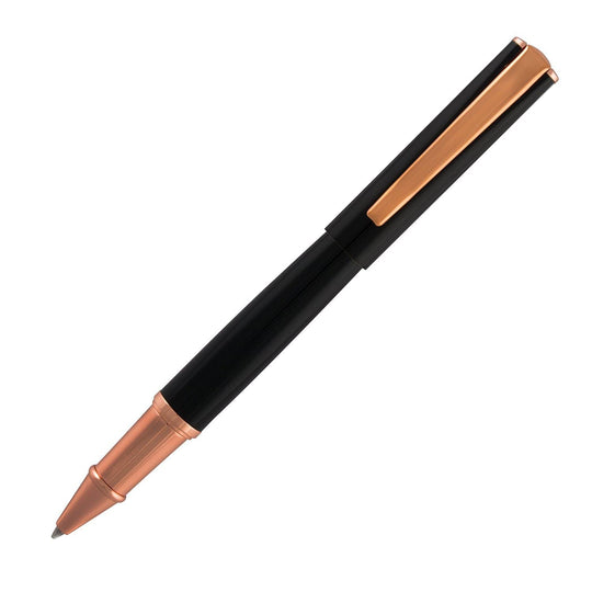 Monteverde Impressa Rollerball Pen in Black with Rose Gold Trim