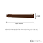 Monteverde Ink Cartridges International Size in Brown - Pack of 6 Fountain Pen Cartridges