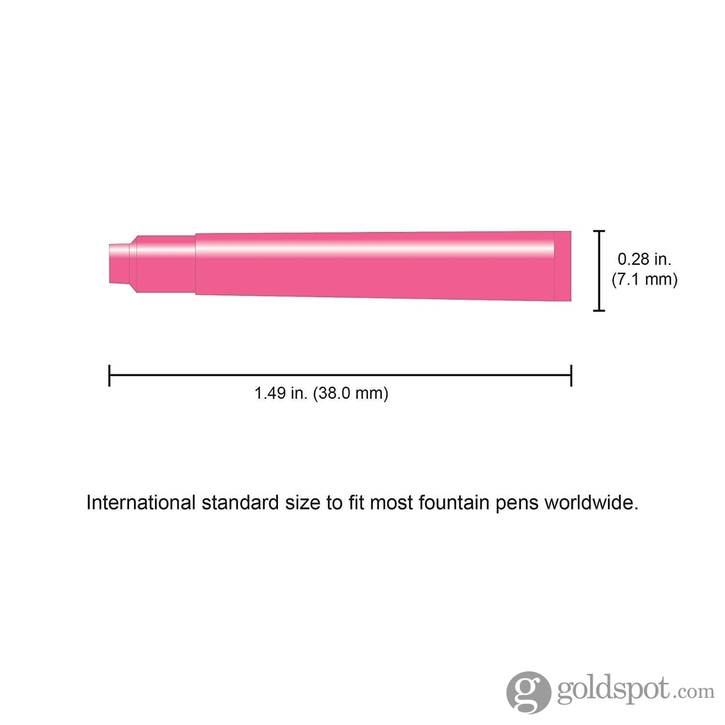 Monteverde Ink Cartridges International Size in Pink - Pack of 6 Fountain Pen Cartridges