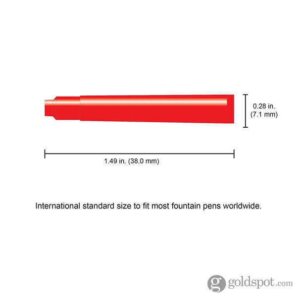 Monteverde Ink Cartridges International Size in Red - Pack of 6 Fountain Pen Cartridges