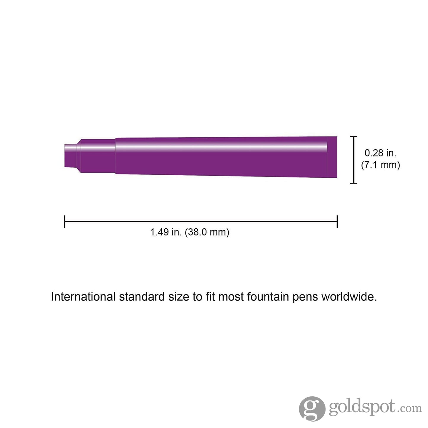 Monteverde Ink International Size Cartridge in Purple - Pack of 6 Fountain Pen Cartridges