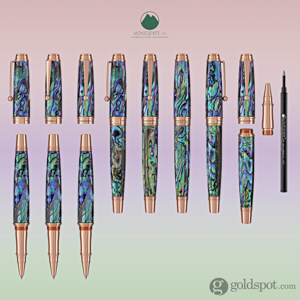 Monteverde Invincia Deluxe Rollerball Pen in Abalone with Rosegold Trim Rollerball Pen