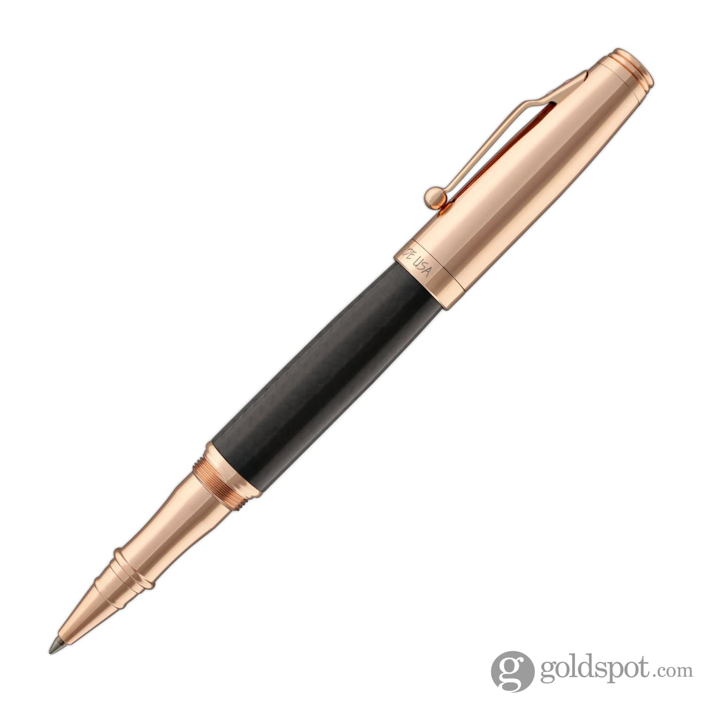 Monteverde Invincia Rollerball Pen in Rose Gold with Carbon Fiber Rollerball Pen
