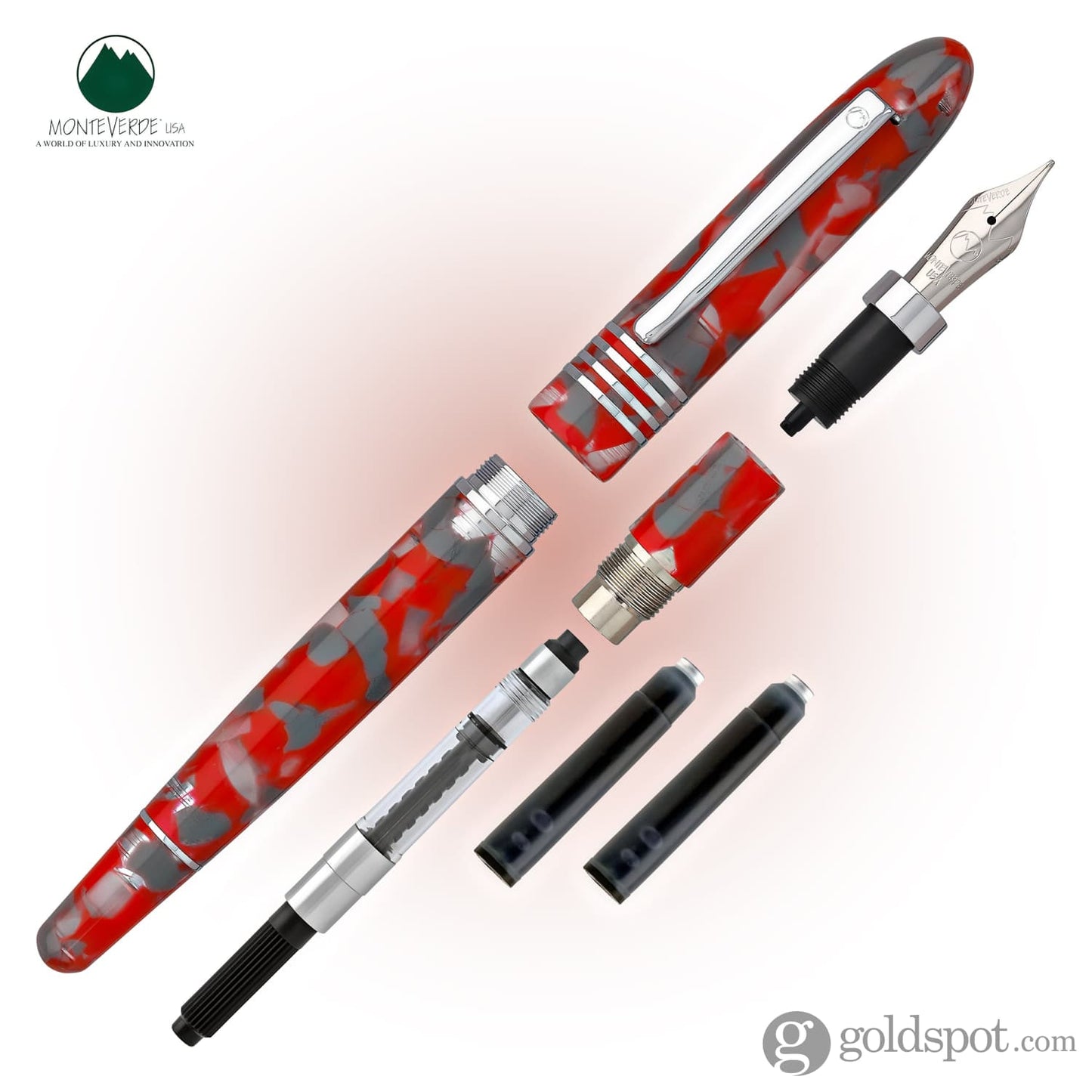 Monteverde Mountains of the World Fountain Pen in Ruby Fountain Pen