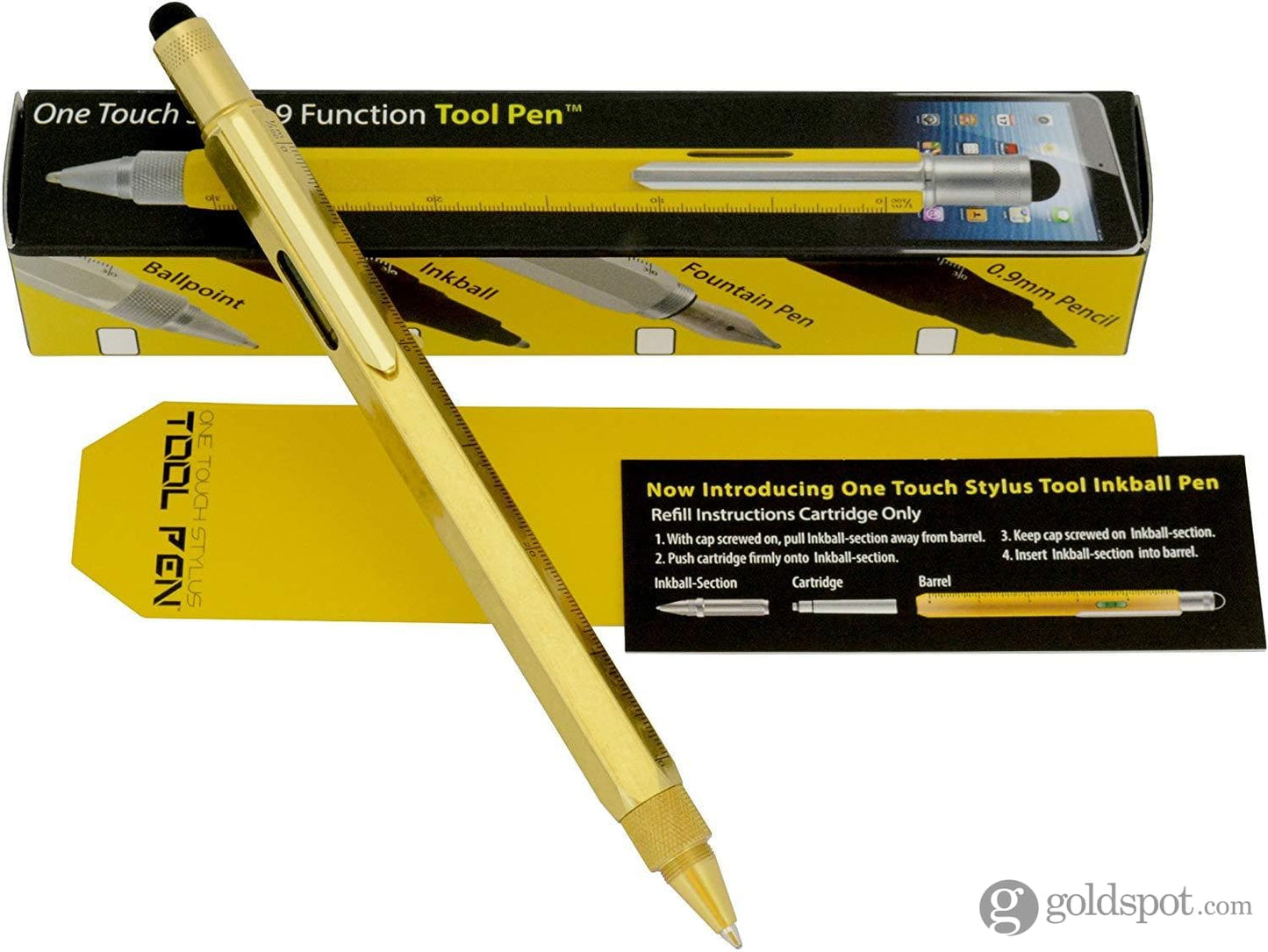 Monteverde One Touch Stylus Tool Ink Ball Pen in Brass – Goldspot Pens Monteverde One Touch Stylus Tool Ink Ball Pen in Brass – Goldspot Pens