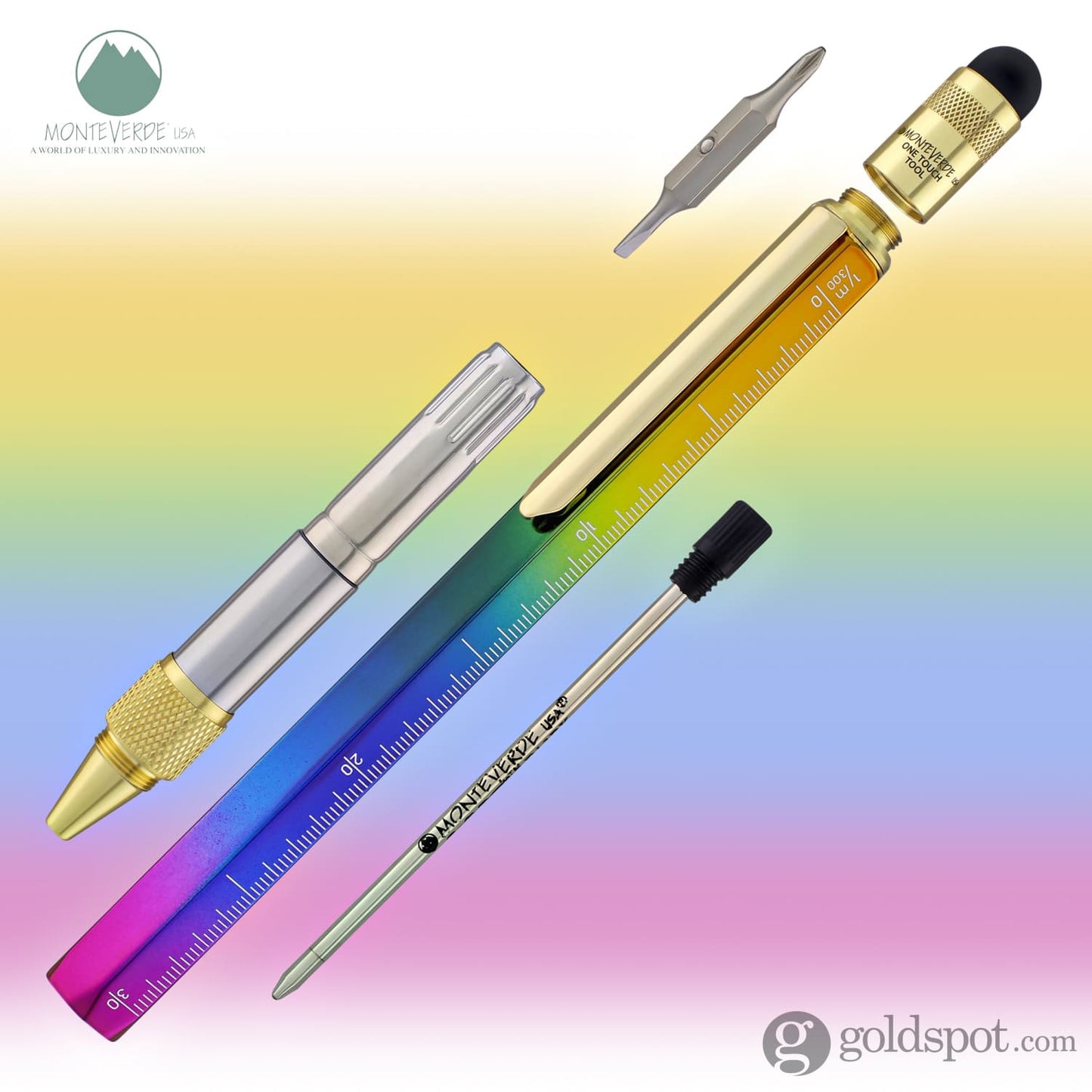 Monteverde One Touch Stylus Tool Ballpoint Pen in Rainbow Ballpoint Pen