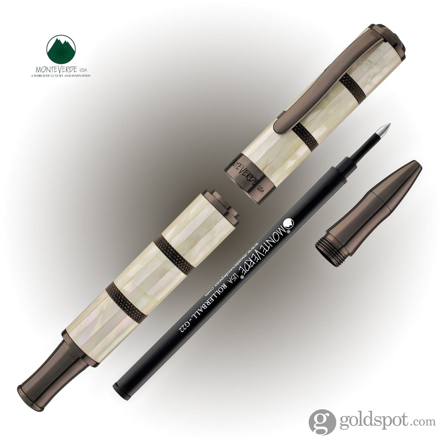 Monteverde Regatta Mother of Pearl Rollerball Pen in Gunmetal Limited Edition Rollerball Pen