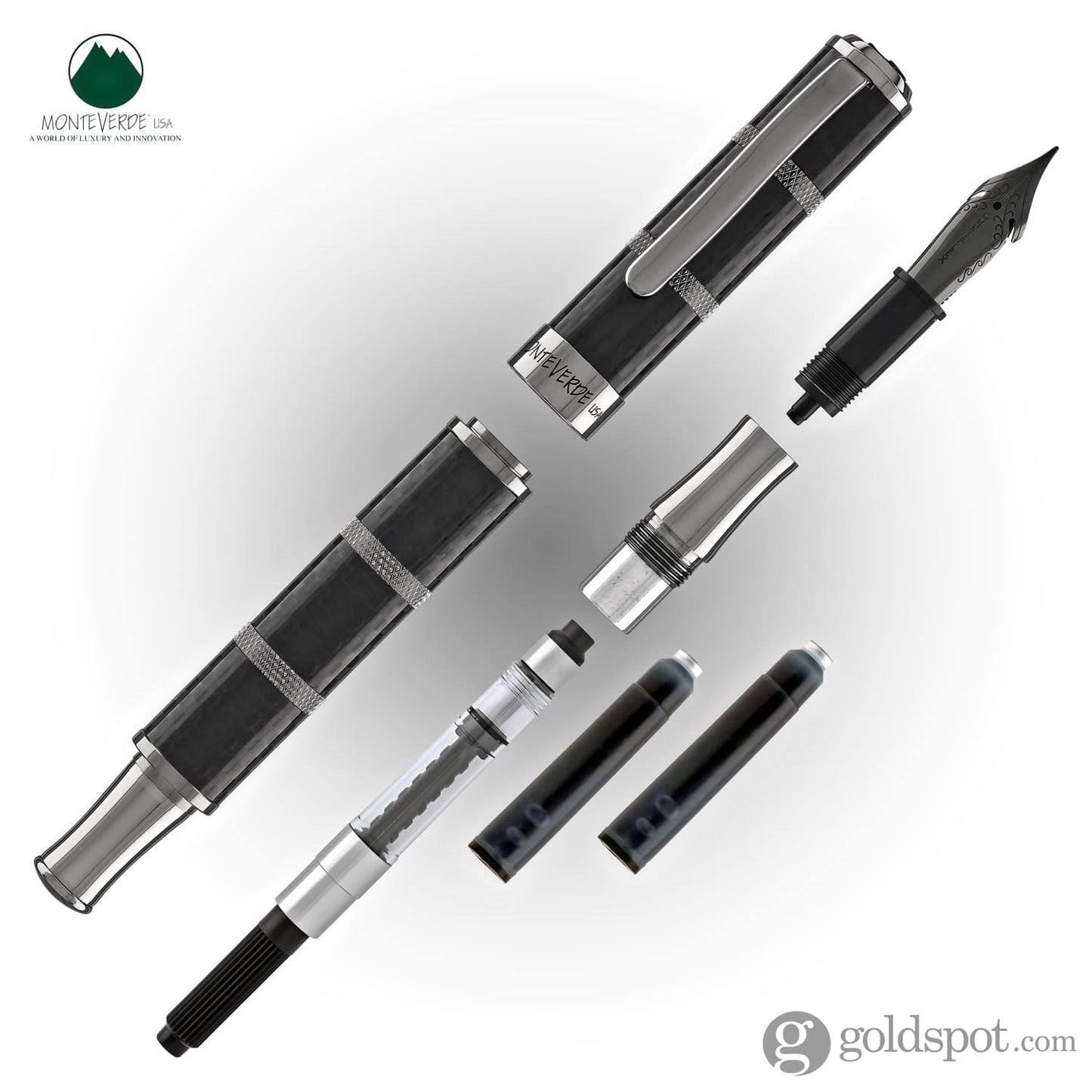 Monteverde Regatta Sport Fountain Pen in Full Carbon Fountain Pen