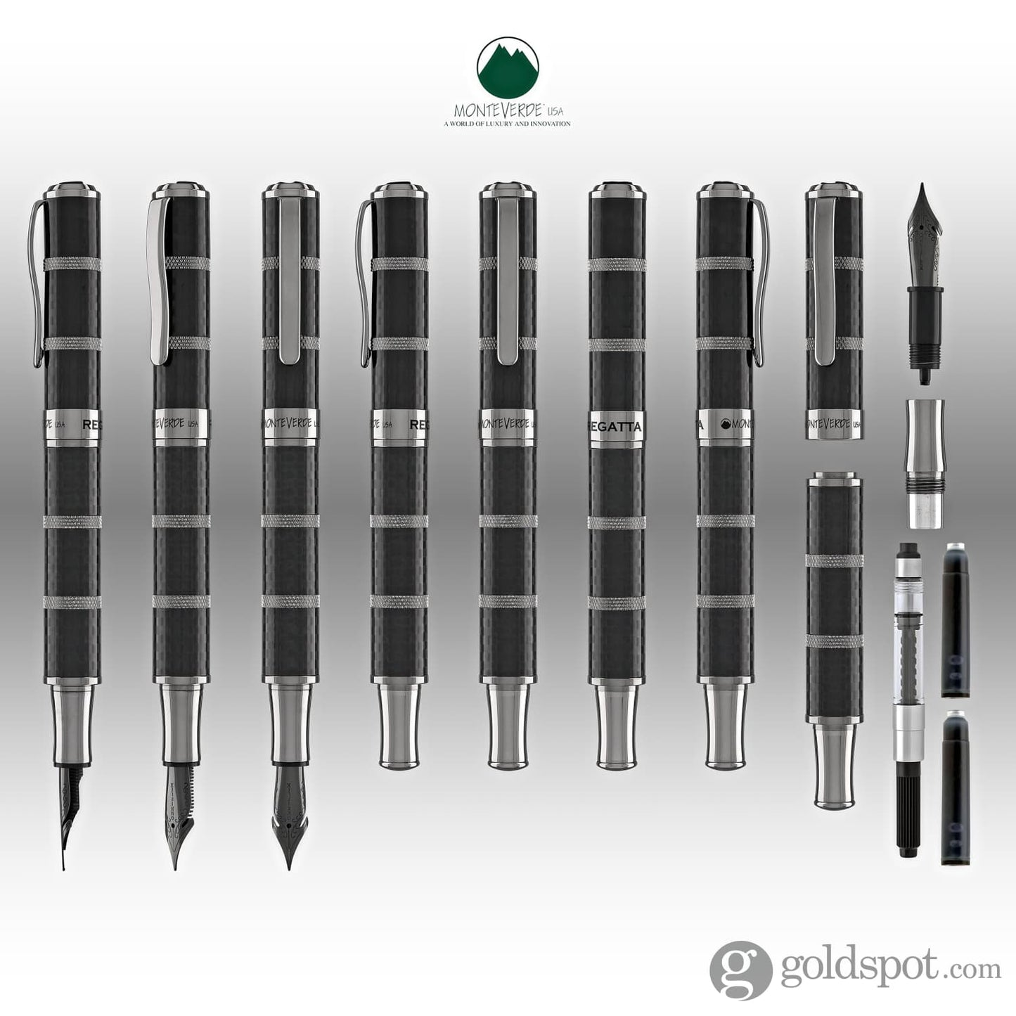 Monteverde Regatta Sport Fountain Pen in Full Carbon Fountain Pen
