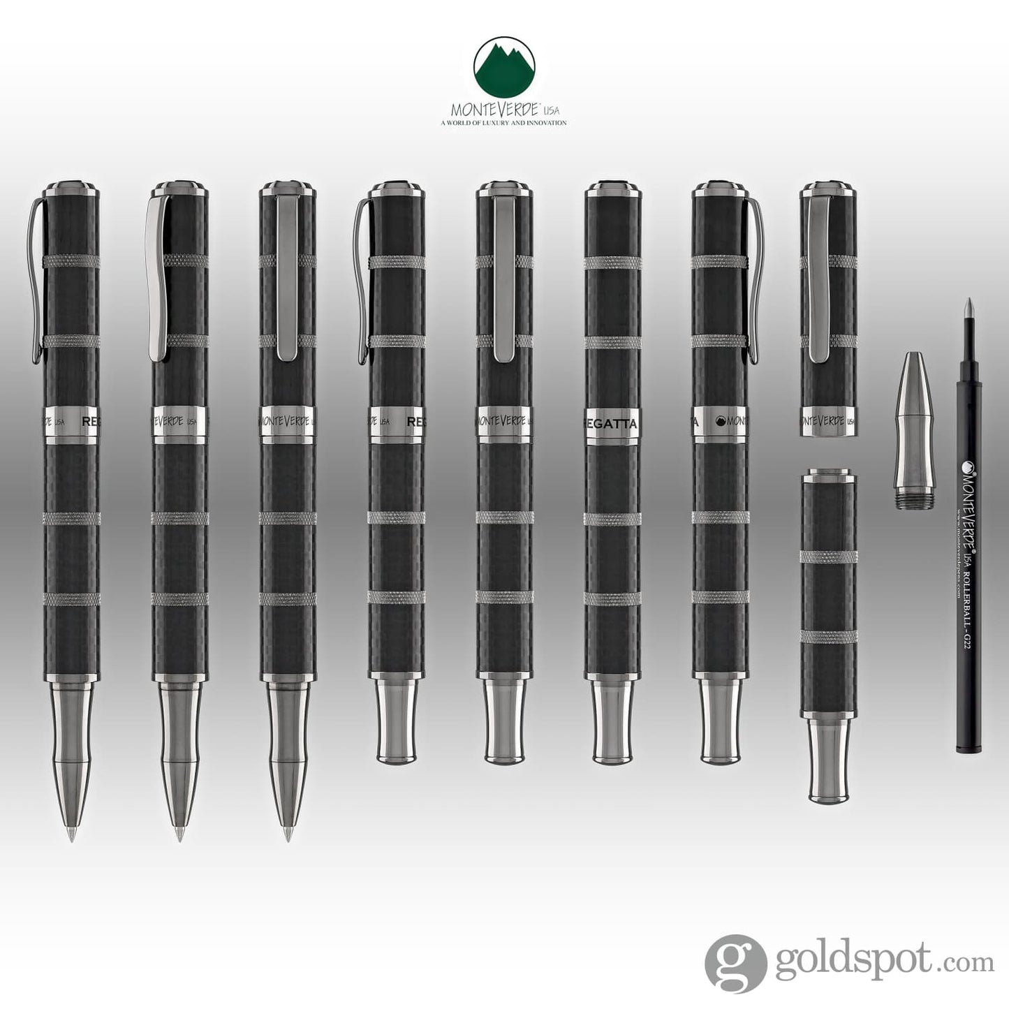 Monteverde Regatta Sport Rollerball Pen in Full Carbon Fiber Rollerball Pen