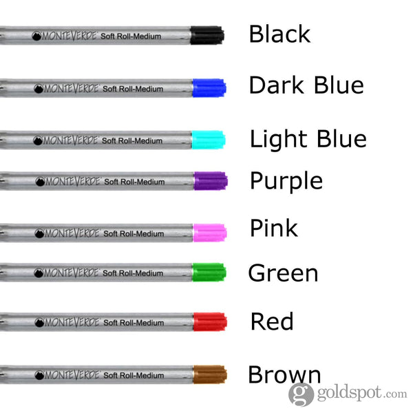 Monteverde Soft Roll Ballpoint Pen Refill in Turquoise - Medium Point Ballpoint Pen Refill