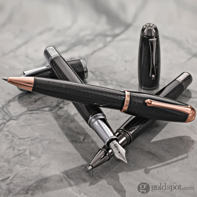 Monteverde Super Mega Ballpoint Pen in Carbon Fiber with Chrome Trim Ballpoint Pen