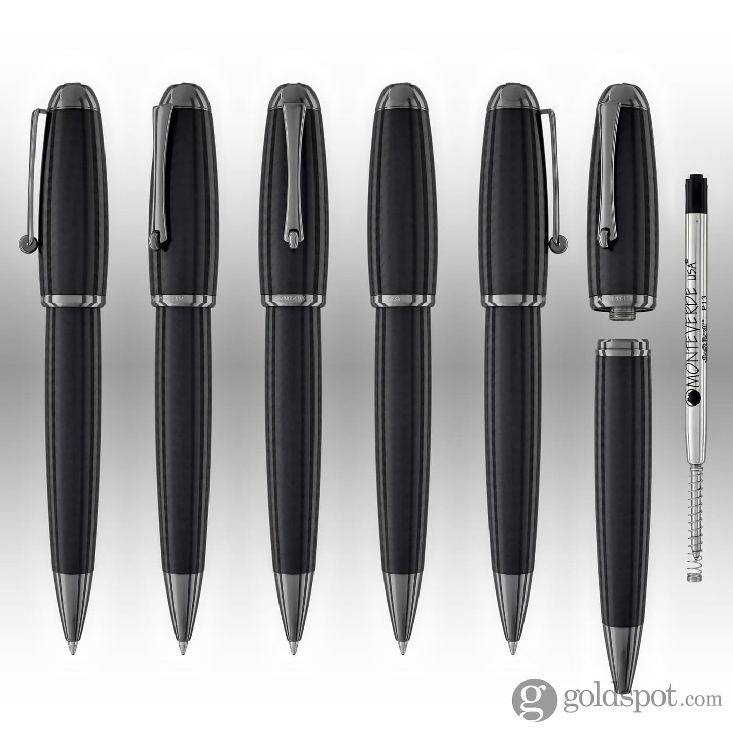Monteverde Super Mega Ballpoint Pen in Carbon Fiber with Gunmetal Trim Ballpoint Pen