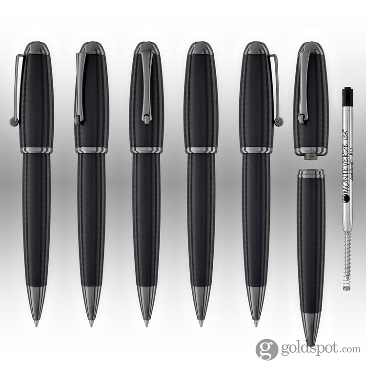 Monteverde Super Mega Ballpoint Pen in Carbon Fiber with Gunmetal Trim Ballpoint Pen