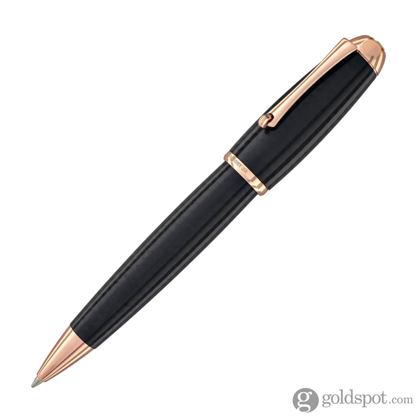 Monteverde Super Mega Ballpoint Pen in Carbon Fiber with Rosegold Trim Ballpoint Pen