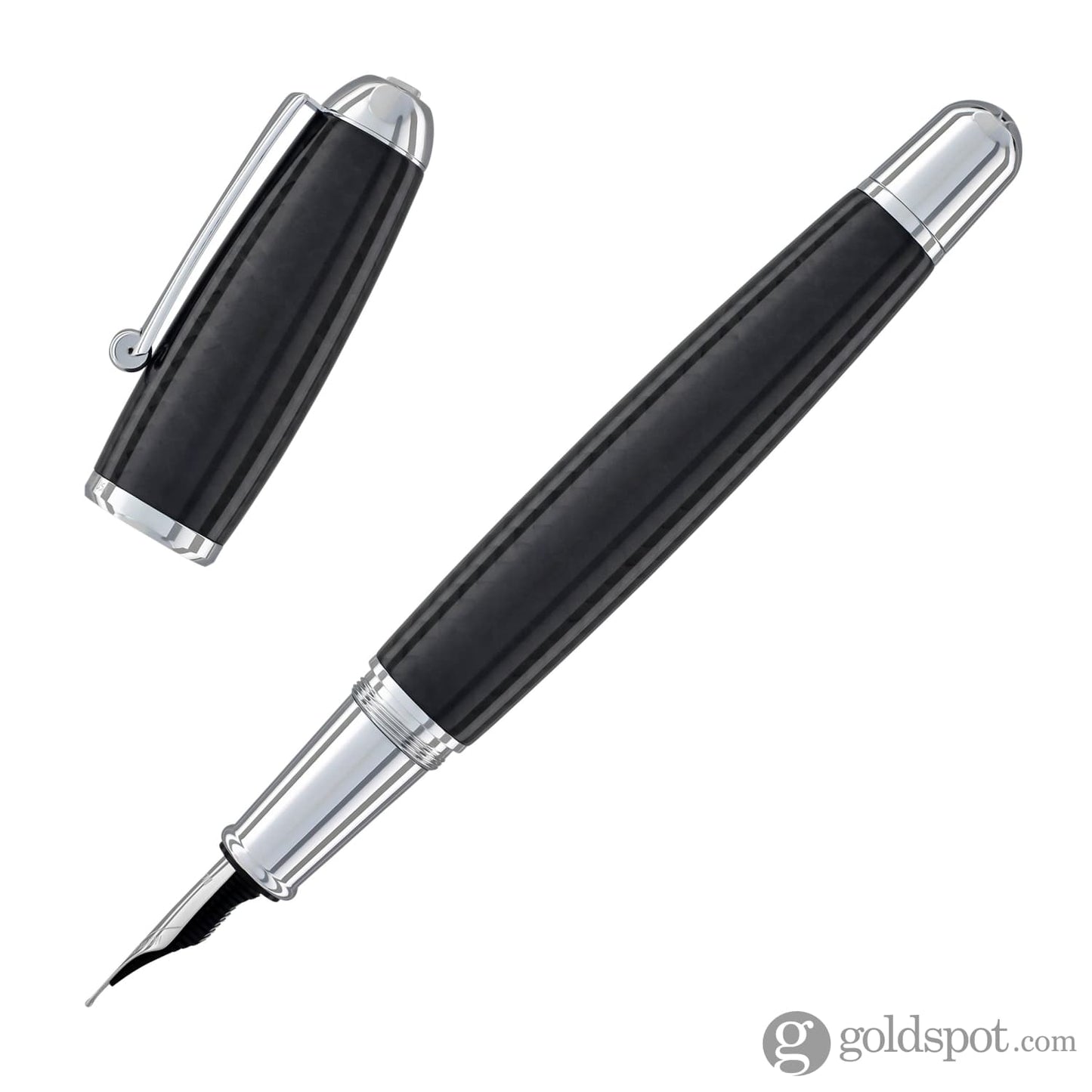 Monteverde Super Mega Fountain Pen in Carbon Fiber with Chrome Trim Fountain Pen
