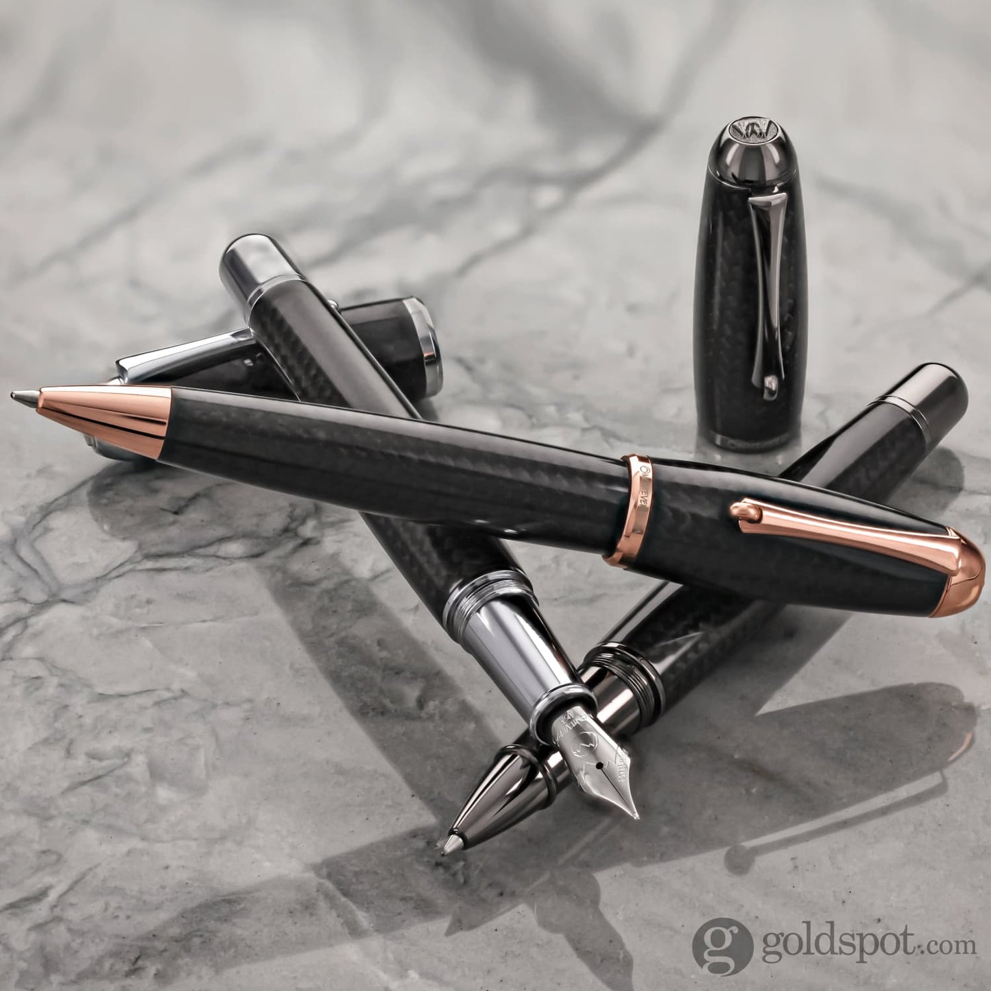 Monteverde Super Mega Fountain Pen in Carbon Fiber with Gunmetal Trim Fountain Pen