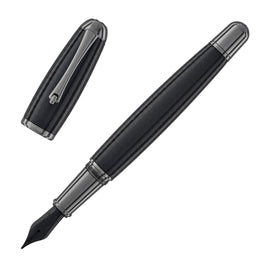Monteverde Super Mega Fountain Pen in Carbon Fiber with Gunmetal Trim