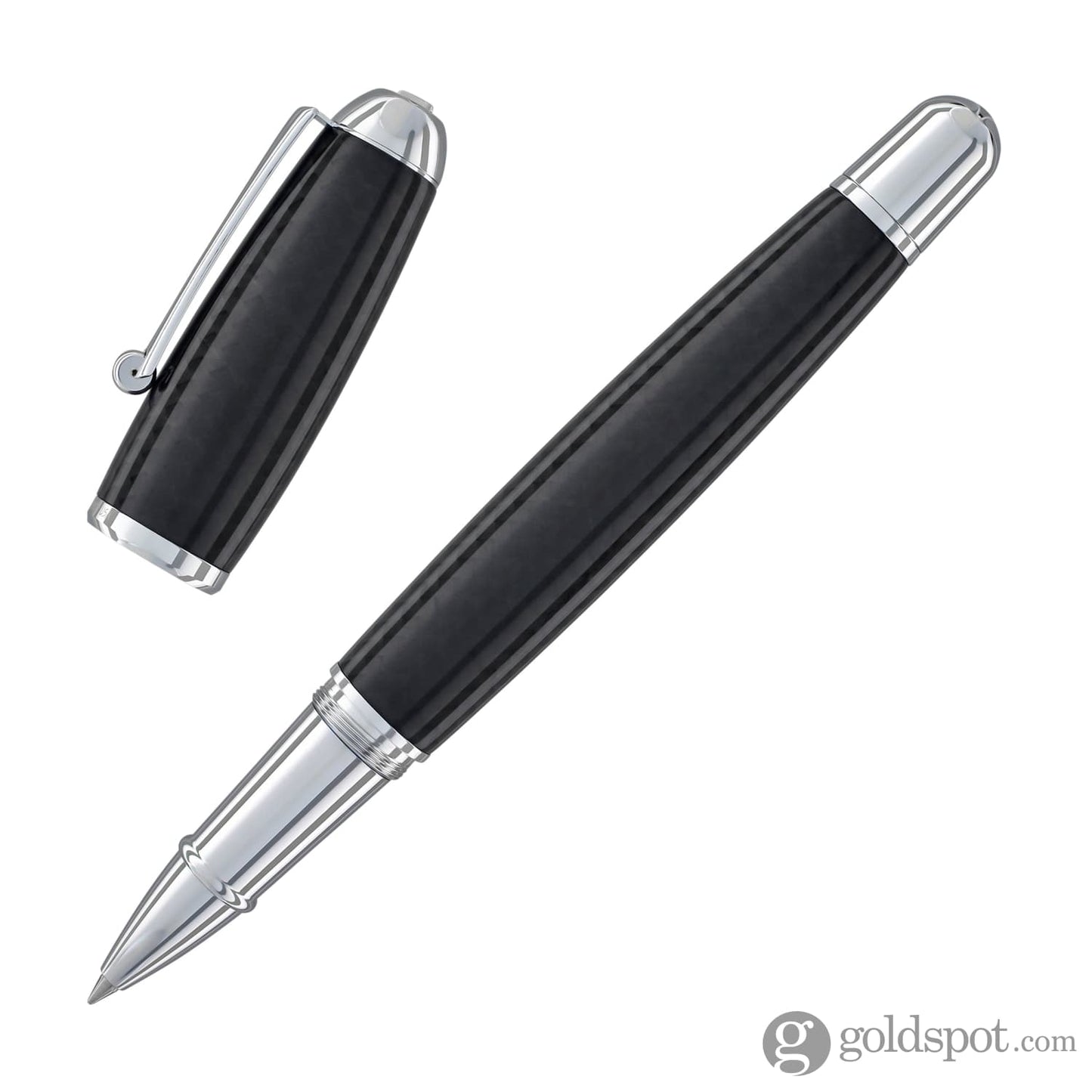 Monteverde Super Mega Rollerball Pen in Carbon Fiber with Chrome Trim Rollerball Pen