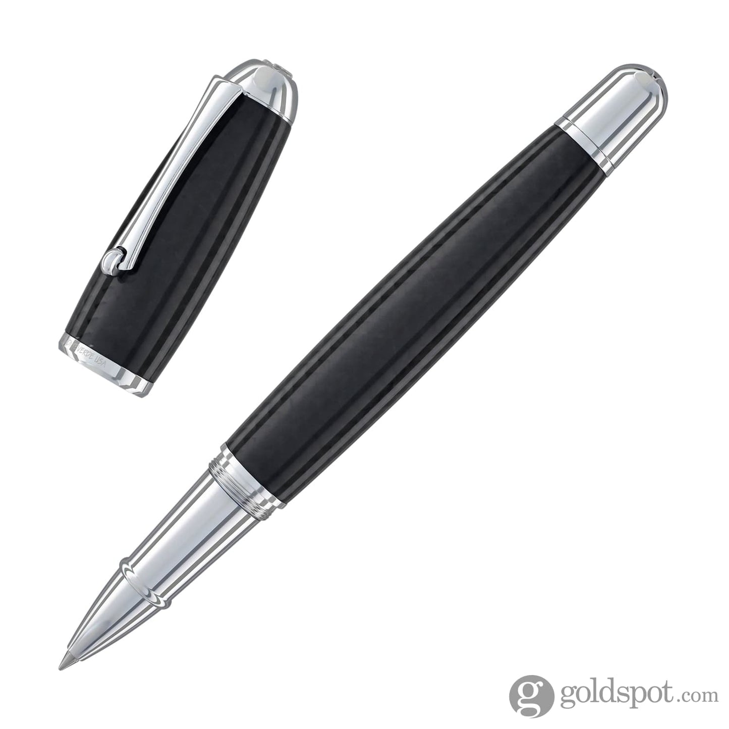 Monteverde Super Mega Rollerball Pen in Carbon Fiber with Chrome Trim Rollerball Pen