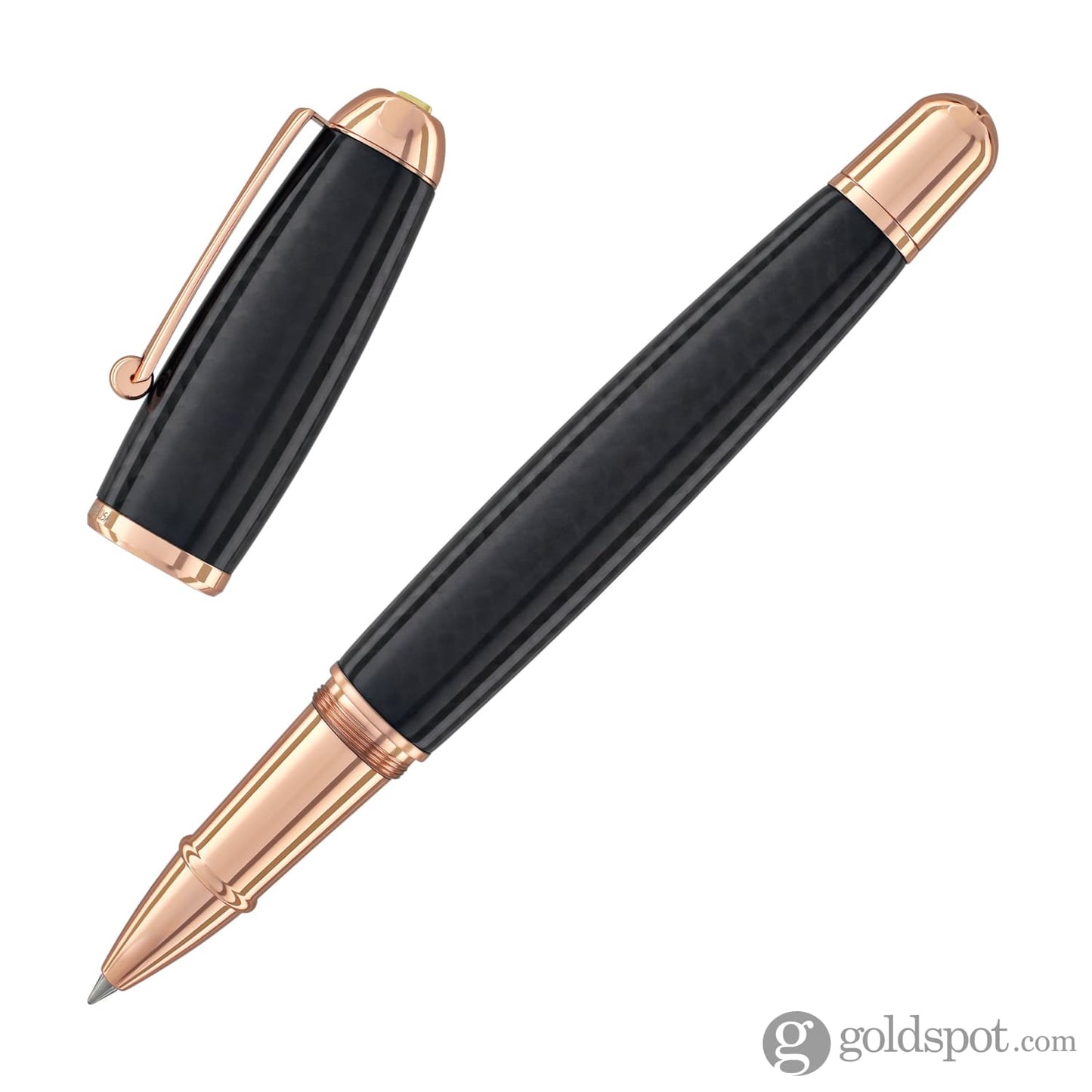 Monteverde Super Mega Rollerball Pen in Carbon Fiber with Rosegold Trim Rollerball Pen