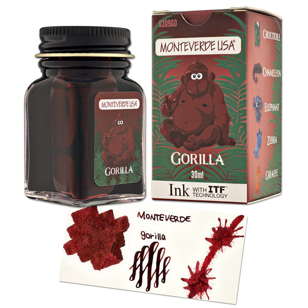 Monteverde USA Jungle Bottled Ink in Gorilla (Red) - 30mL Bottled Ink