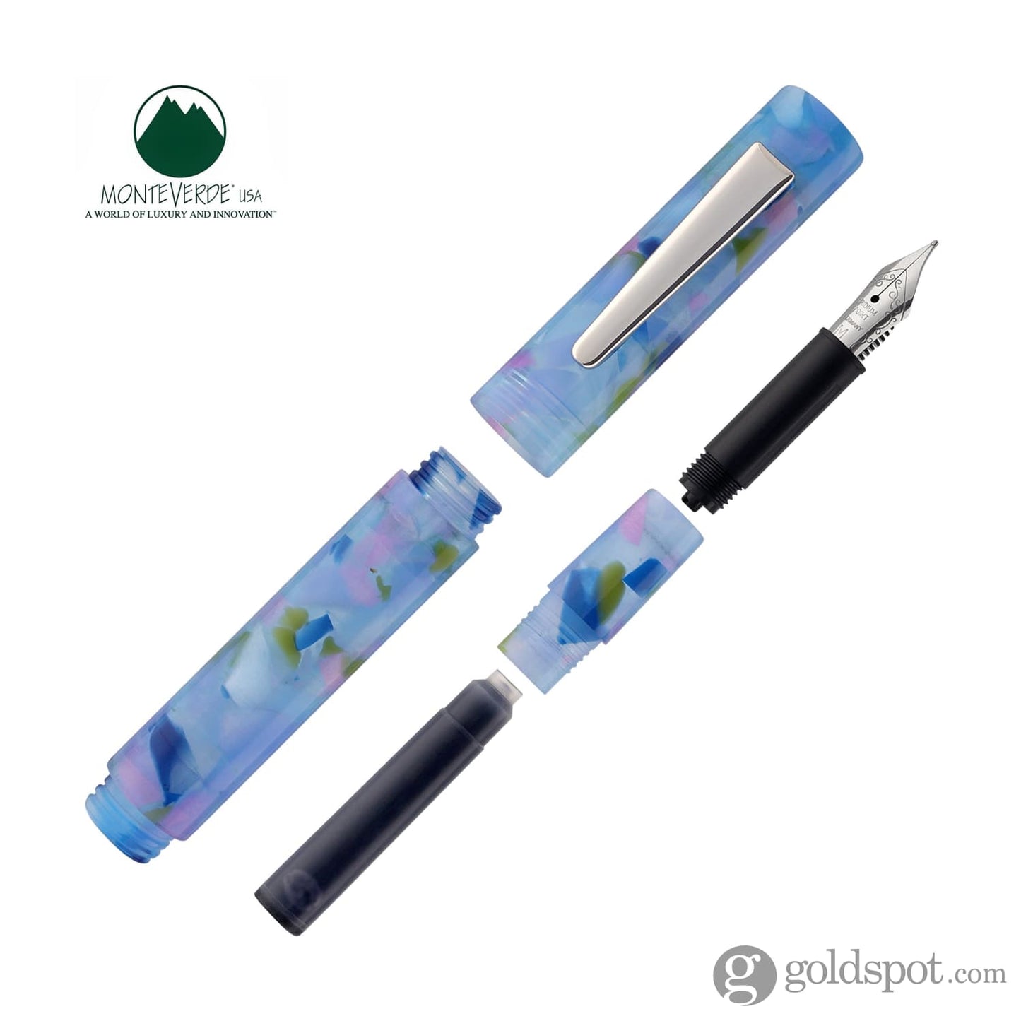 Monteverde USA MVP Fountain Pen in Blue Squares Fountain Pen