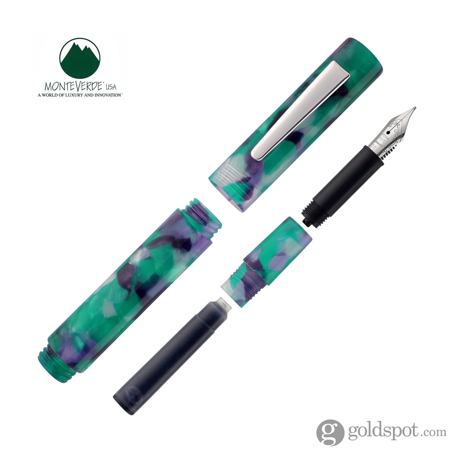 Monteverde USA MVP Fountain Pen in Green Abstracts Fountain Pen