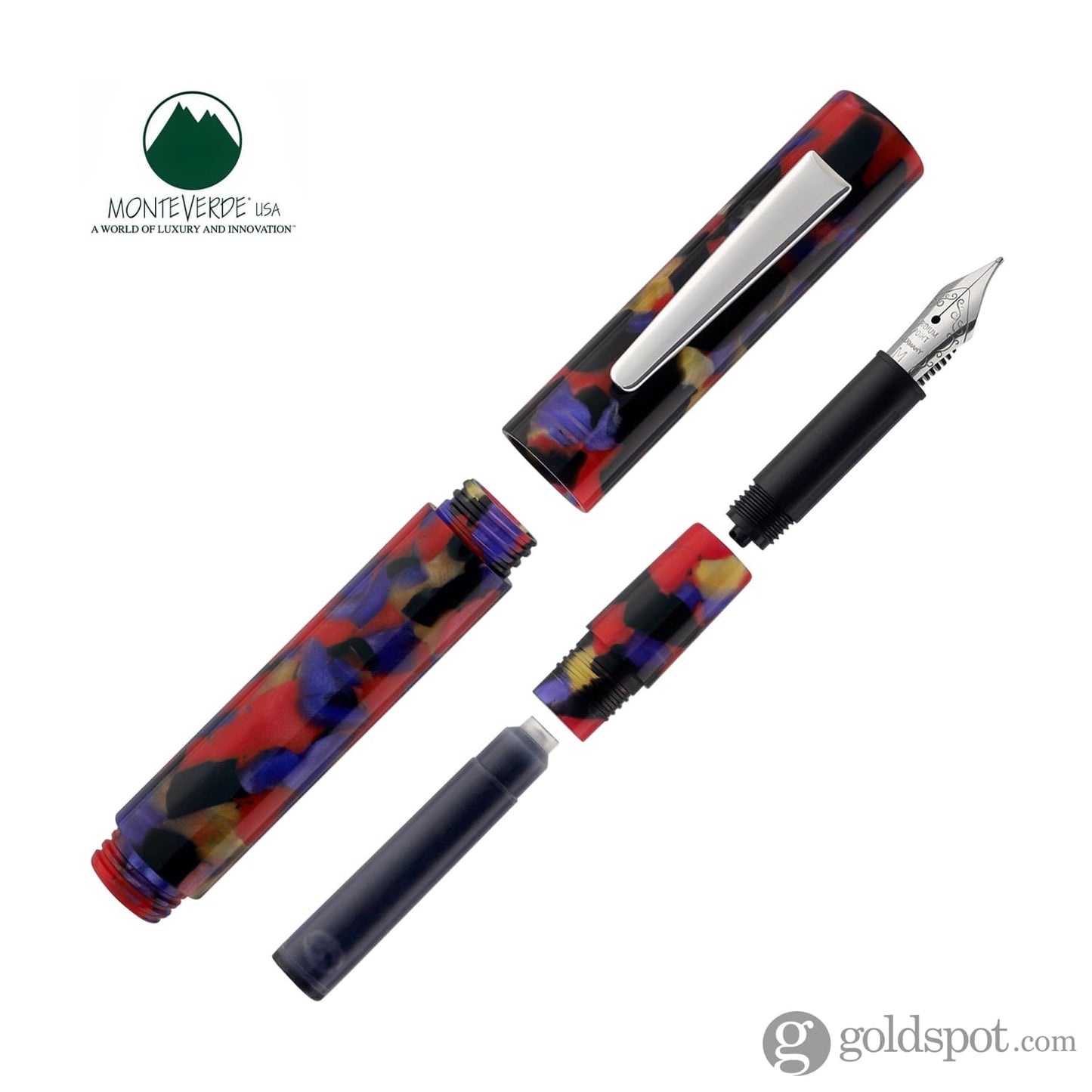 Monteverde USA MVP Fountain Pen in Red Puzzles Fountain Pen