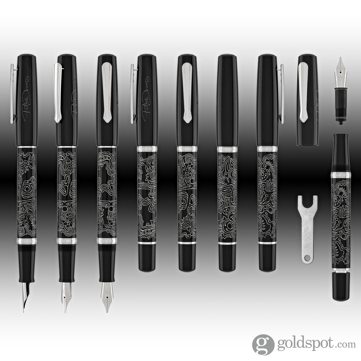 Nahvalur Original Fountain Pen - Peter Draws Artist Edition Silver Fountain Pen