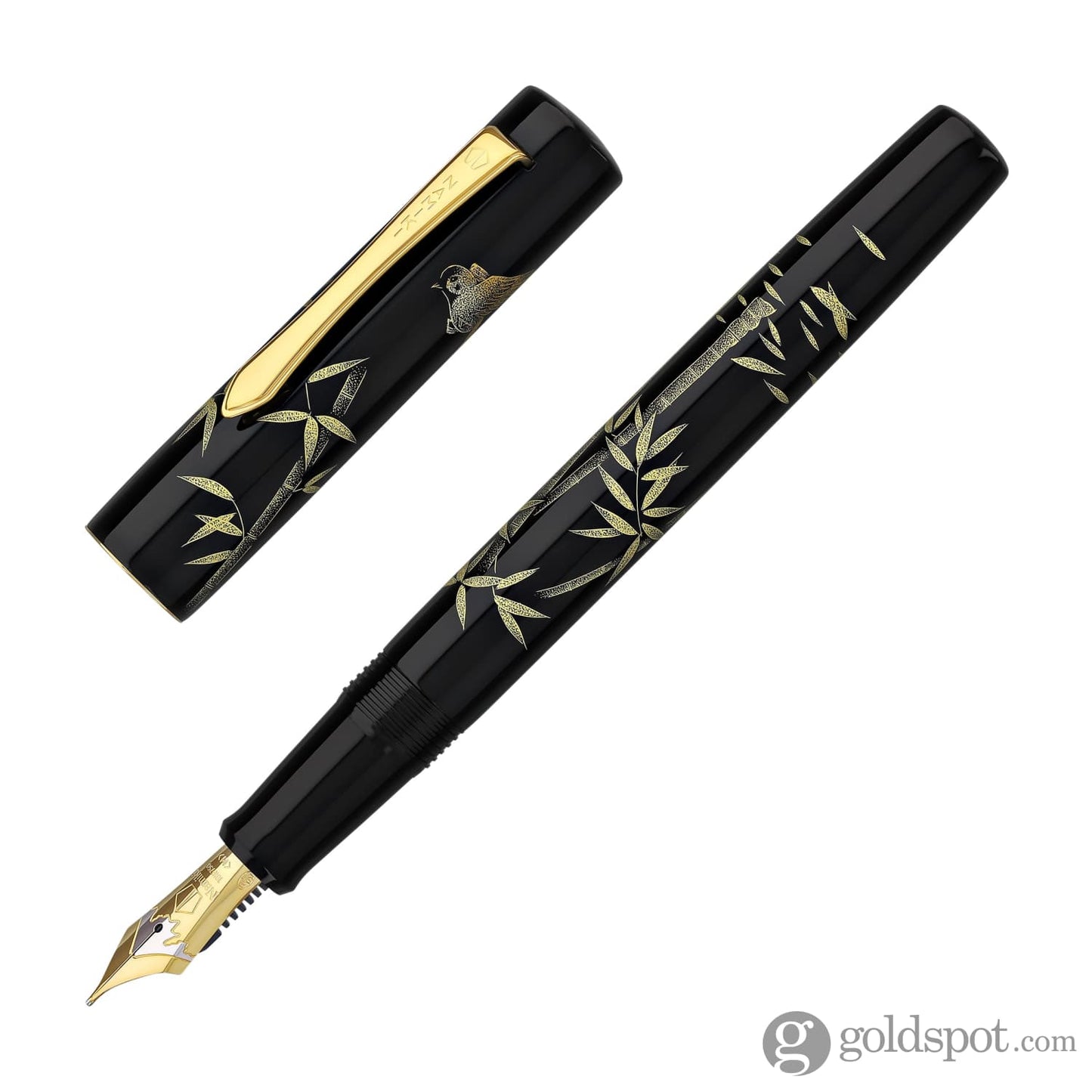 Namiki Chinkin Fountain Pen in Bamboo and Sparrow - 18K Gold Fountain Pen