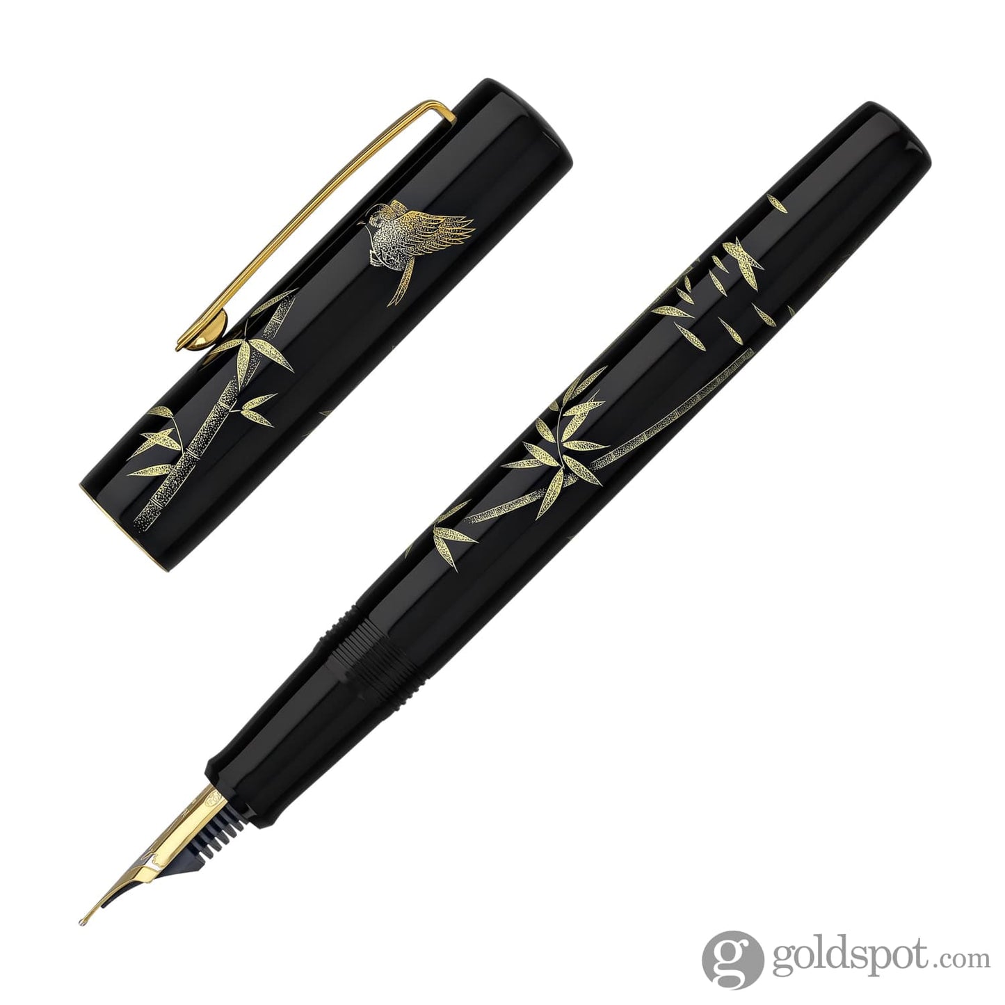 Namiki Chinkin Fountain Pen in Bamboo and Sparrow - 18K Gold Fountain Pen