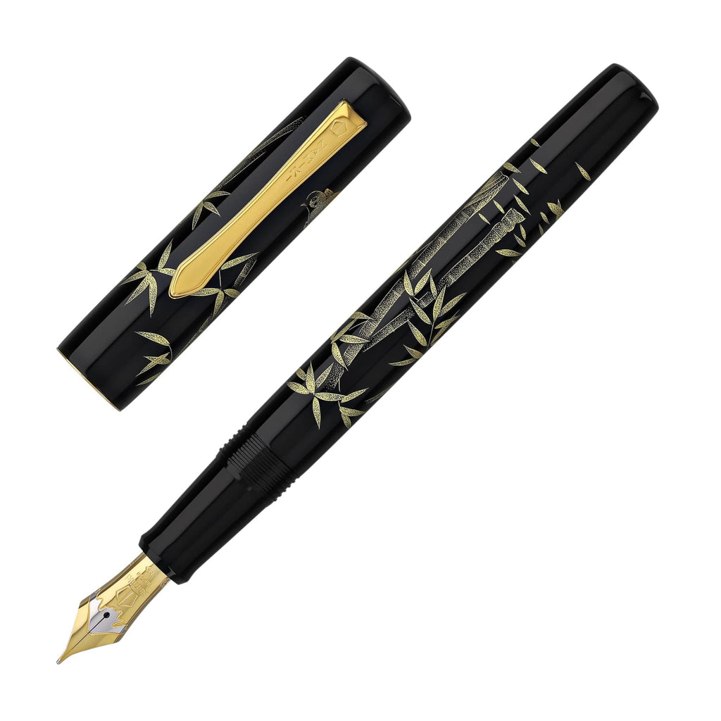 Namiki Chinkin Fountain Pen in Bamboo and Sparrow - 18K Gold Fountain Pen