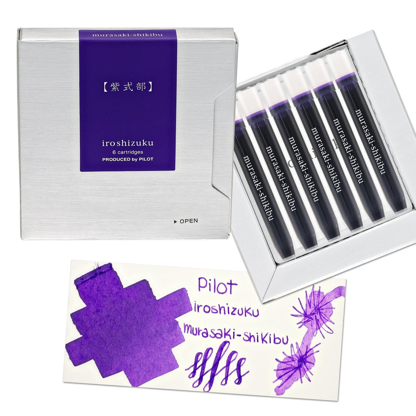 Namiki Pilot Iroshizuku Ink Cartridges in Mursaski-shikibu (Japanese Beautyberry) - Pack of 6 Bottled Ink